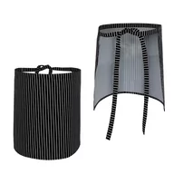 Odzież robocza - Zapaska kelnerska fartuch kucharski dług.  40cm CZARNA w białe paski - miniaturka - grafika 1