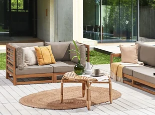 Sofa ogrodowa z certyfikowanego drewna 2-osobowa jasna TRANI - Sofy i kanapy - miniaturka - grafika 5