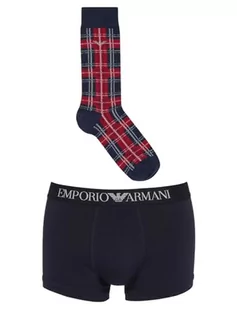Emporio Armani Męskie skarpety Tartan Mix zestaw prezentowy, Marine/Check, S - Skarpetki damskie - miniaturka - grafika 1