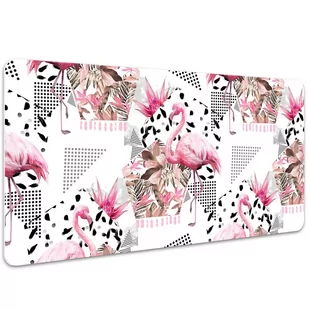 Podkładka pod mysz i klawiaturę Flamingi 100x50 cm, Dywanomat - Podkładki na biurko - miniaturka - grafika 1