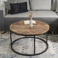 Ławy i stoliki kawowe - Stolik Kawowy TIM MAX 80 cm Dąb Rustykalny Nowoczesny Loft - miniaturka - grafika 1