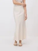 Spódnice - Reserved - Satynowa spódnica maxi z wiskozy - kremowy - miniaturka - grafika 1