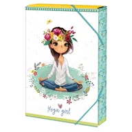 Teczki i skoroszyty - Teczka z gumką 4 cm, A4 Yoga Girl, joga - miniaturka - grafika 1