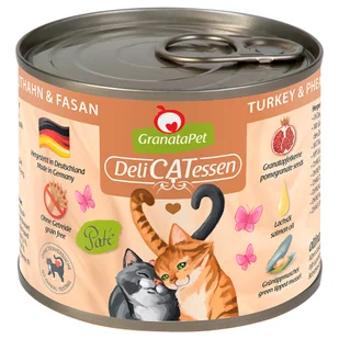 GranataPet DeliCatessen, 6 x 200 g - Indyk z bażantem - Mokra karma dla kotów - miniaturka - grafika 2
