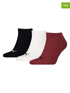 Puma Skarpety (3 pary) w kolorze bordowo-biało-czarnym - Skarpetki męskie - miniaturka - grafika 1
