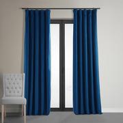 Zasłony - HPD Half Price Drapes VPCH-181208-120 Podpis Zasłona zaciemniająca Aksamitna (1 panel), 50 x 120, Union Blue - miniaturka - grafika 1