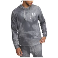 Bluzy sportowe męskie - Męska bluza Under Armour Rival Terry AOP Hood Q1 Rozmiar: L / Kolor: szary - miniaturka - grafika 1