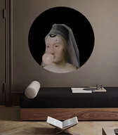 Tapety - Dots Lady Veil - samoprzylepna tapeta w kształcie koła - miniaturka - grafika 1