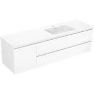 Szafki łazienkowe - Mexen Orio szafka łazienkowa 160 cm z umywalką Otis prawą, 2S, 1D, biała mat - 91A13-16047-3-BBFFF01-W18P01 - miniaturka - grafika 1