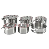 Zestawy garnków i patelni - Zwieger ZWIEGER KLASSIKER KOMPLET GARNKÓW Z POKRYWKAMI 11 EL STAL NIERDZEWNA SS 304 - miniaturka - grafika 1