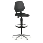 Fotele i krzesła biurowe - B2B Partner Krzesło robocze ALLOY PU, wysokie, ślizgacze, czarne 280712 - miniaturka - grafika 1