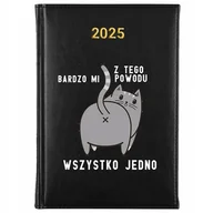 Notesy i bloczki - KALENDARZ KSIĄŻKOWY NOTES CZARNY PLANNER Dzienny A5 2025 Śmieszne WZORY - miniaturka - grafika 1