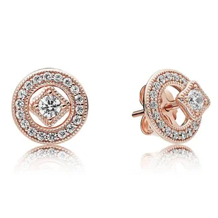 Okrągłe kolczyki z cyrkonią - Kolczyki - miniaturka - grafika 1