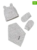 Czapeczki dla niemowląt - vertbaudet 3-częściowy zestaw zimowy w kolorze jasnoszarym - miniaturka - grafika 1