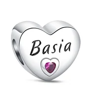 Wisiorki - Zawieszka SREBRO 925 Charms koralik do PANDORA Serce Imię Basia - miniaturka - grafika 1