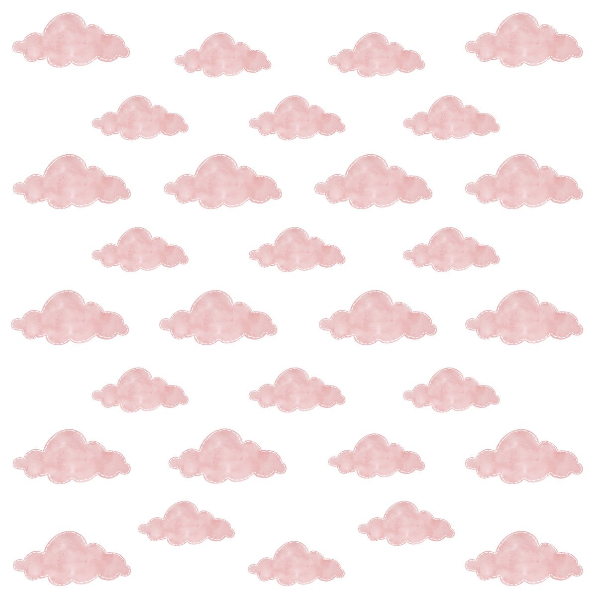 Naklejki Na Ścianę Dla Dzieci Różowe Chmury Pastelowe Chmurki Boho Zestaw 60x30