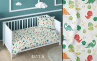 Pościel dla dzieci - Poszewka bawełniana 70x80 dinozaury biała kolorowa dziecięca zapinana na suwak KARO Bawełna Max - miniaturka - grafika 1