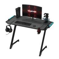 Biurka gamingowe - Czarne biurko gamingowe z podświetleniem LED K5-T72 - miniaturka - grafika 1