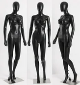 Manekiny wystawowe - manekin damski SLF2-Black czarny matowy abstrakcyjny manekin damski duże popiersie z metalową płytą bez głowy manekin damski bez głowy - miniaturka - grafika 1