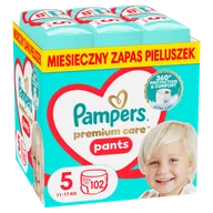 Pieluchy - Pampers Premium Care Pants pieluchomajtki rozmiar 5 12-17 kg 102 sztuki - miniaturka - grafika 1
