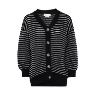 Swetry damskie - Caneva Damski luźny długi kardigan z wyciętym dekoltem w serek, czarny, rozmiar XL/XXL, czarny, XL - miniaturka - grafika 1