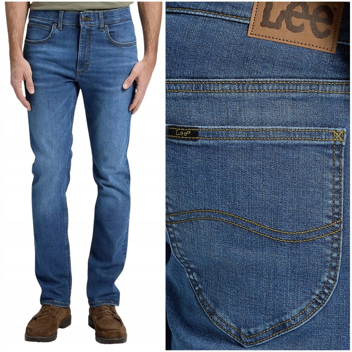 Lee Daren X Move Blue Fuse proste spodnie jeansowe elastyczny pas W33 L34