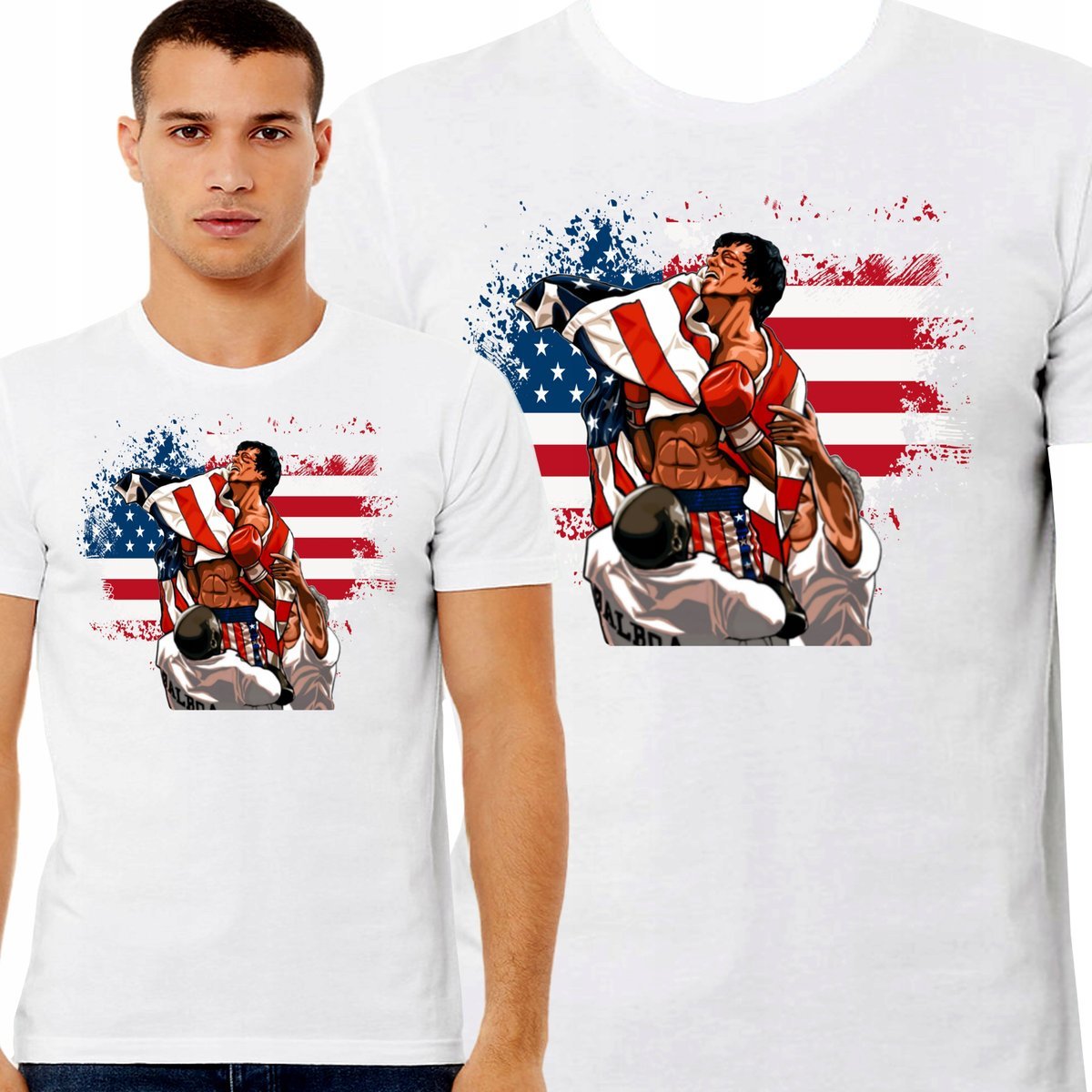 KOSZULKA MĘSKA ROCKY BALBOA STALLONE WŁOSKI OGIER DLA FANA JAKOŚĆ XXL 0550