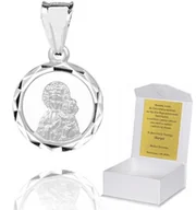 Biżuteria dla dzieci - 925 Srebrny Medalik Katolicki 925 1,11g 2,1cm M40 - miniaturka - grafika 1