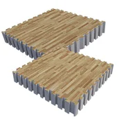 Maty do ćwiczeń - Gorilla Sports Zestaw mat ochronnych 8 sztuk, wzór drewna (100616-00069-0001) - miniaturka - grafika 1