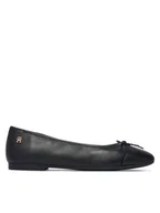 Baleriny - Tommy Hilfiger Baleriny Hilfiger Smooth Lthr Ballet FW0FW09241 Czarny - miniaturka - grafika 1
