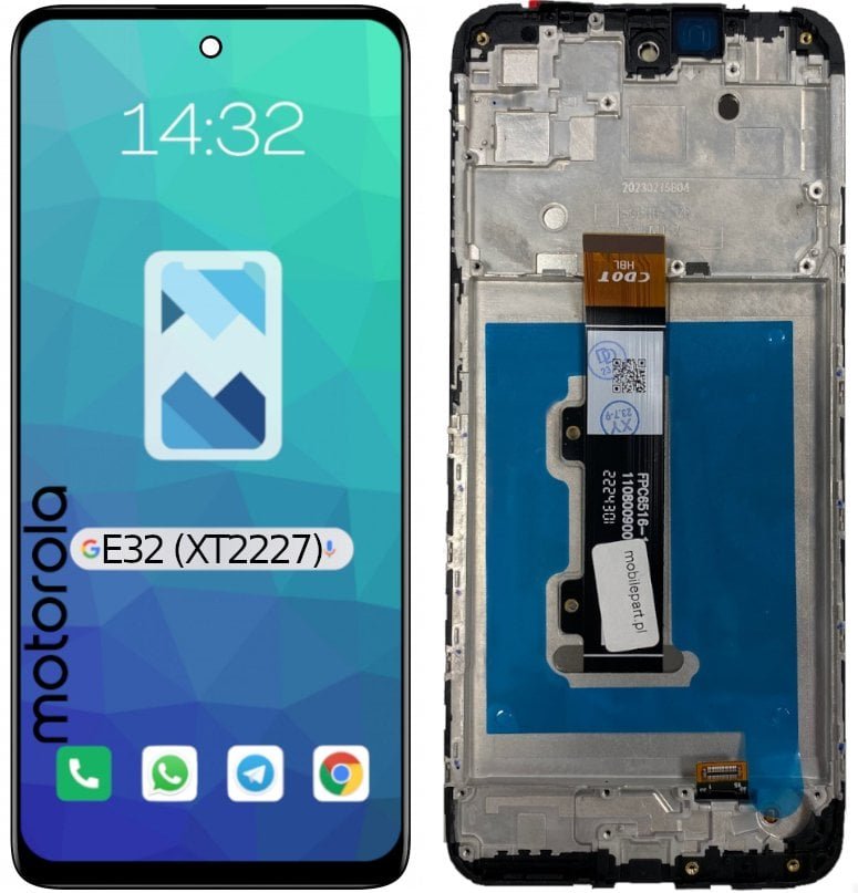 Wyświetlacz LCD Ekran Szybka do Motorola Moto E32 XT2227 RAMKA