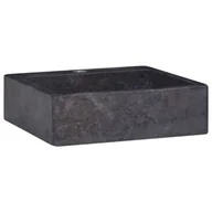 Umywalki - vidaXL Lumarko Umywalka, czarna, 40x40x12 cm, marmurowa 149184 - miniaturka - grafika 1