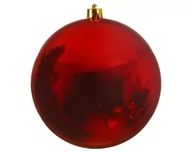 Bombki - Duża Bombka plastikowa ozdobna czerwona połyskowa 25cm - miniaturka - grafika 1