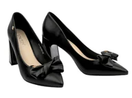 Czółenka - Czółenka na obcasie czarne Vinceza 62104 słupek - miniaturka - grafika 1