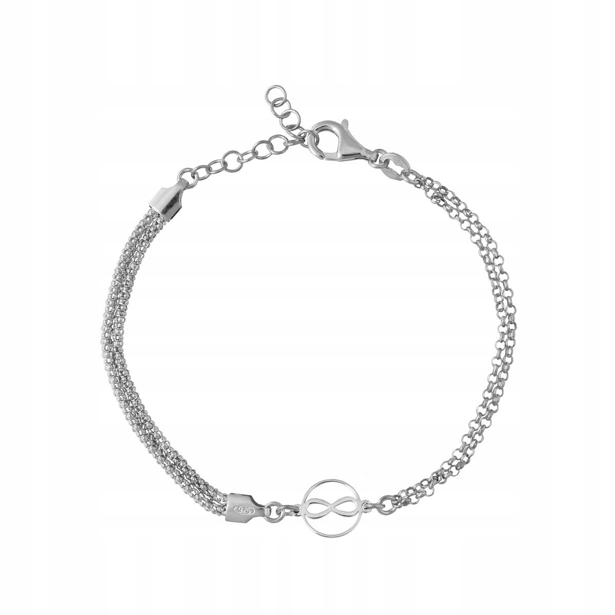 Bransoletka calza srebrna pr. 925 Nieskończoność