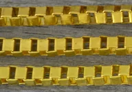 Półfabrykaty do biżuterii - [21120] Łańcuszek szachownica 3*3mm złoty 50cm - miniaturka - grafika 1