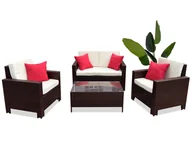 Meble ogrodowe - Komplet mebli ogrodowych COMFORT style plus dla 4 osób brązowy producenta Just Relax - miniaturka - grafika 1