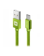 Kable USB - Swissten tekstylny USB - USB-C 1.2m zielony - miniaturka - grafika 1
