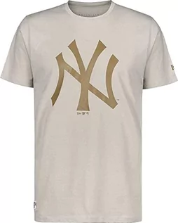 Koszulki męskie - New Era Męski T-shirt Mlb Seasonal Team Logo New York Yankees Stone T-shirt męski beżowy Med Beige XS-S - grafika 1