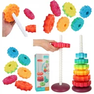 Zabawki interaktywne dla dzieci - ZAKRĘCONA PIRAMIDA WIEŻA TĘCZOWA EDUKACYJNA DLA DZIECI MONTESSORI - miniaturka - grafika 1