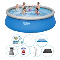 Baseny ogrodowe - Zestaw basenowy - Bestway Fast Set Round 457x122 cm - miniaturka - grafika 1