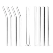 Słomki do napojów - SŁOMKI SZKLANE RURKI DO PICIA WIELORAZOWE 8SZT EKO - miniaturka - grafika 1