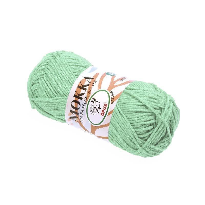Włóczka Opus Natura Mokka nr 2159 pistacjowy antybakteryjna bawełna + len