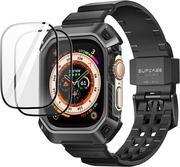 Akcesoria do smartwatchy - Supcase Etui z paskiem + 2 szkła UB Pro do Apple Watch Ultra 49mm, czarne - miniaturka - grafika 1