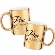 Kubki - Kubek Z Nadrukiem PAN TWOJE NAZWISKO Złoty Metaliczny Kreator - miniaturka - grafika 1