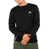 Bluzy sportowe męskie - Bluza Alpha Industries Basic Sweater Small Logo 18830703 - czarna - miniaturka - grafika 1