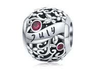 Charmsy - Pandora Valerio.pl Rodowany srebrny charms do miesiąc lipiec month july cyrkonie srebro 925 CHARM220 CHARM220 - miniaturka - grafika 1