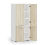 Szafy biurowe - Szafa biurowa pół-drzwi PRIMO WHITE, 1781 x 800 x 500 mm, biały/dąb naturalny - miniaturka - grafika 1