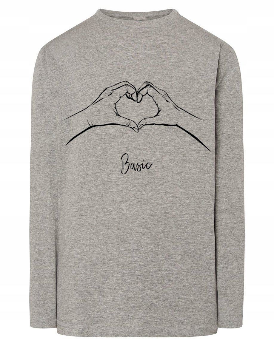Walentynki Longsleeve = Basic Love MIŁOŚĆ r.XS