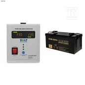 Zasilacze awaryjne UPS - Volt Polska Zasilacz awaryjny SINUS PRO 500 E 12/230V (350/500W) + Akumulator AGM 12V 200 Ah - miniaturka - grafika 1